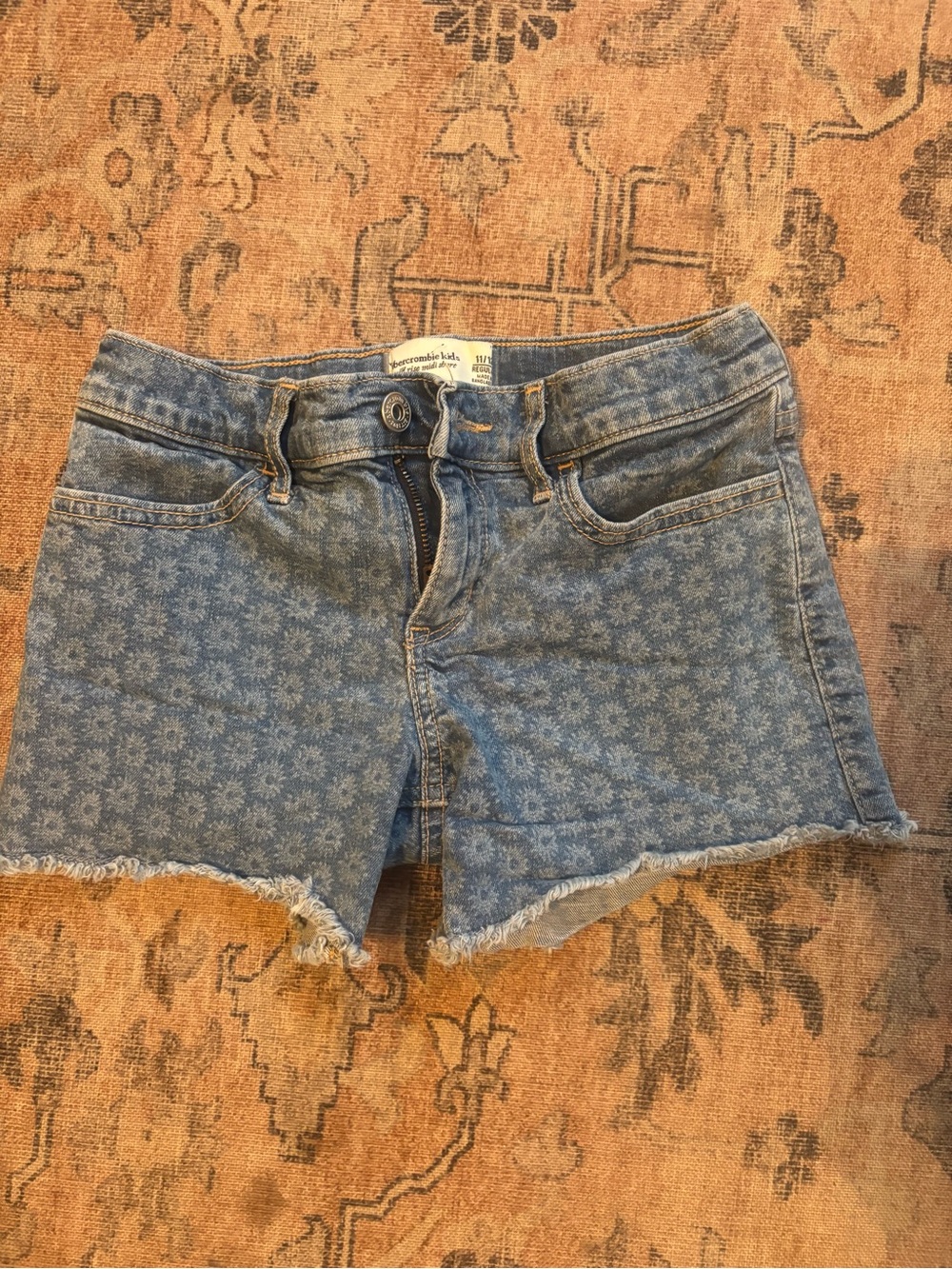 abercrombie kids Light Blue Floral Denim Shorts